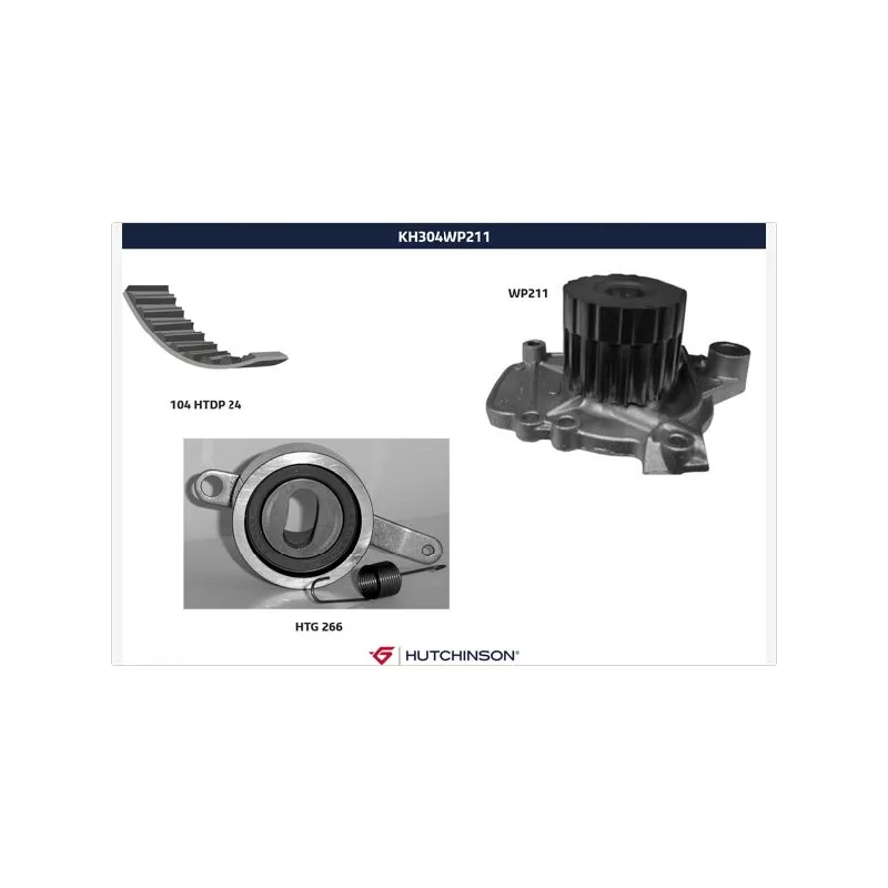 Pompe à eau + kit de courroie de distribution HUTCHINSON KH304WP211