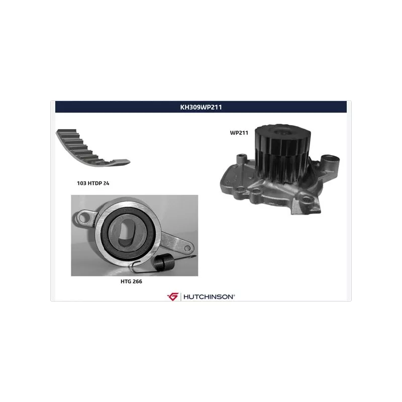 Pompe à eau + kit de courroie de distribution HUTCHINSON KH309WP211