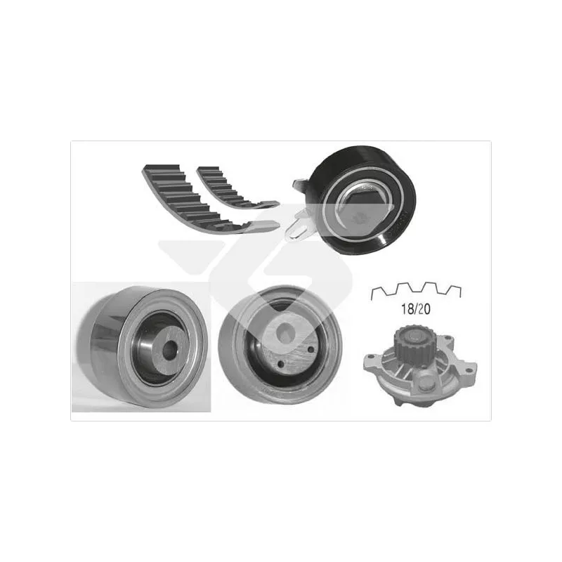 Pompe à eau + kit de courroie de distribution HUTCHINSON KH326WP61