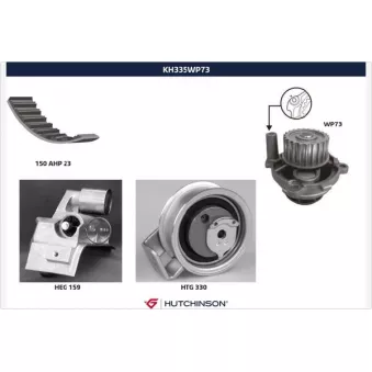 Pompe à eau + kit de courroie de distribution HUTCHINSON KH335WP73