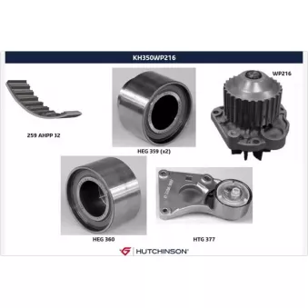 Pompe à eau + kit de courroie de distribution HUTCHINSON KH350WP216