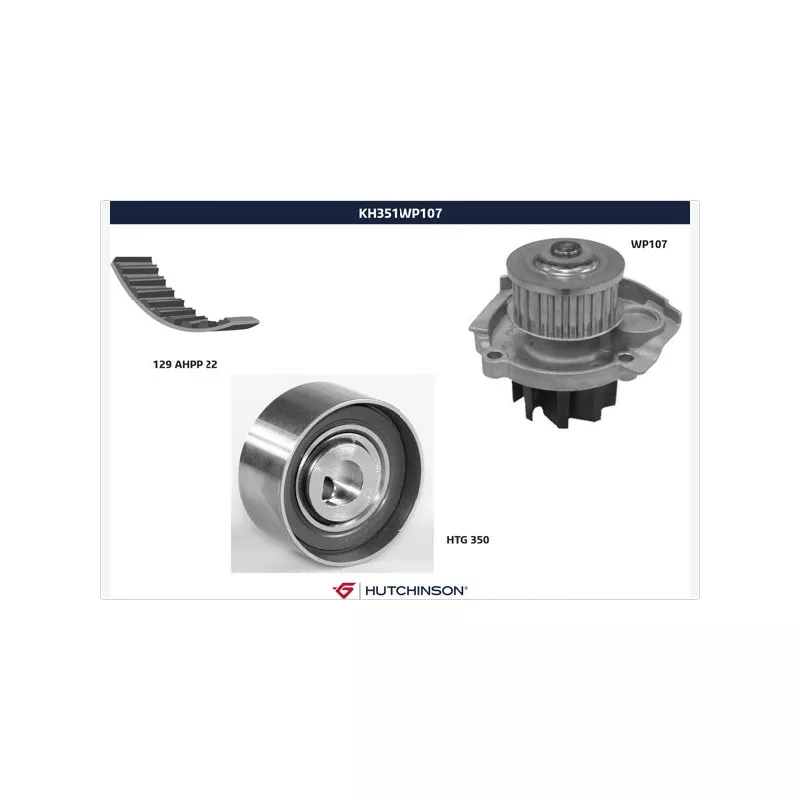 Pompe à eau + kit de courroie de distribution HUTCHINSON KH351WP107