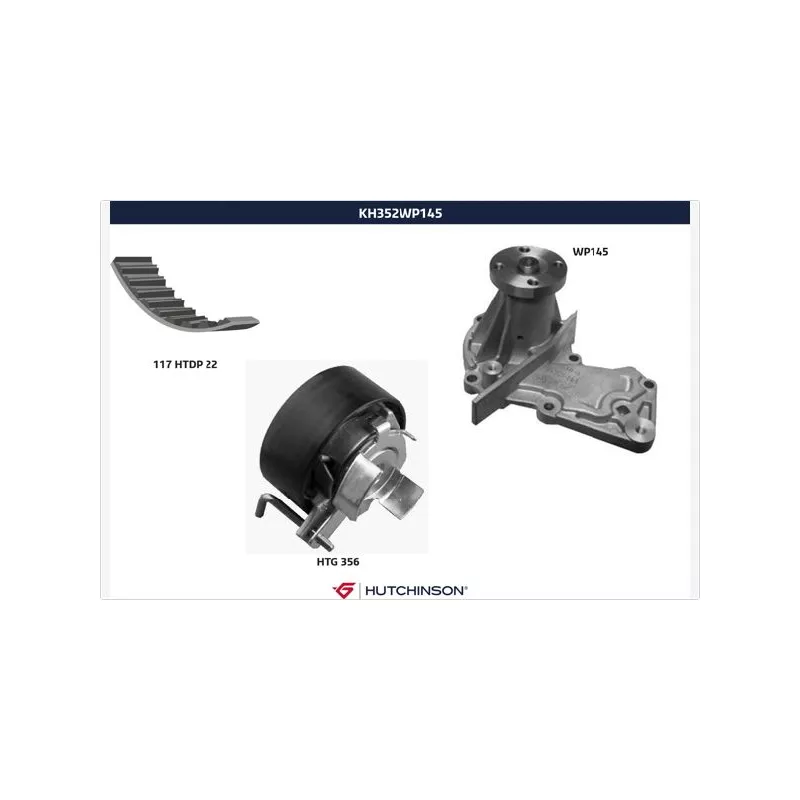Pompe à eau + kit de courroie de distribution HUTCHINSON KH352WP145