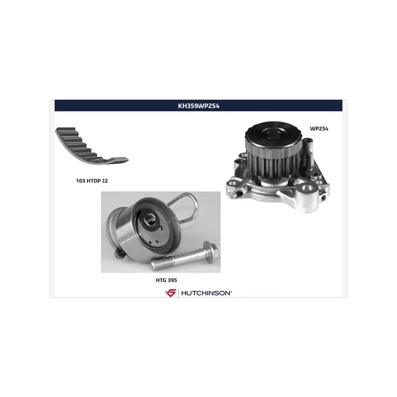 Pompe à eau + kit de courroie de distribution HUTCHINSON KH359WP254