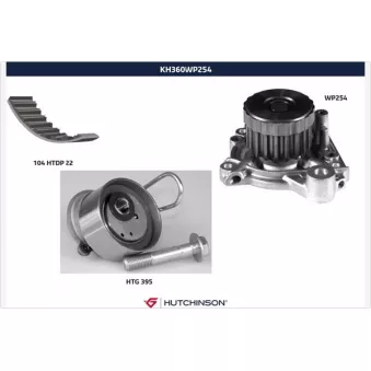 Pompe à eau + kit de courroie de distribution HUTCHINSON KH360WP254