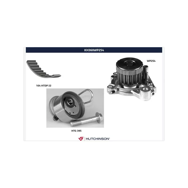 Pompe à eau + kit de courroie de distribution HUTCHINSON KH360WP254