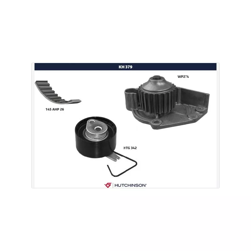 Pompe à eau + kit de courroie de distribution HUTCHINSON KH379WP274