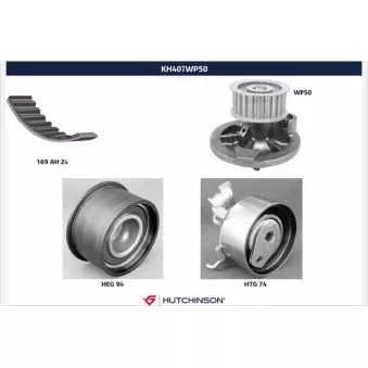 Pompe à eau + kit de courroie de distribution HUTCHINSON KH407WP50
