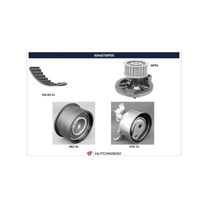 Pompe à eau + kit de courroie de distribution HUTCHINSON KH407WP50