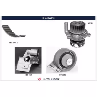 Pompe à eau + kit de courroie de distribution HUTCHINSON KH418WP51