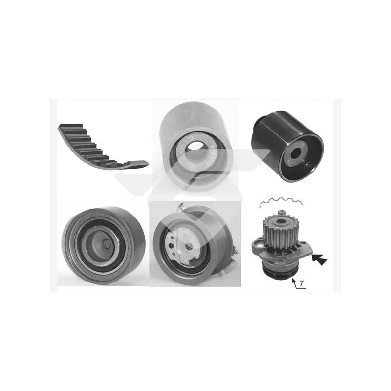 Pompe à eau + kit de courroie de distribution HUTCHINSON KH421WP67