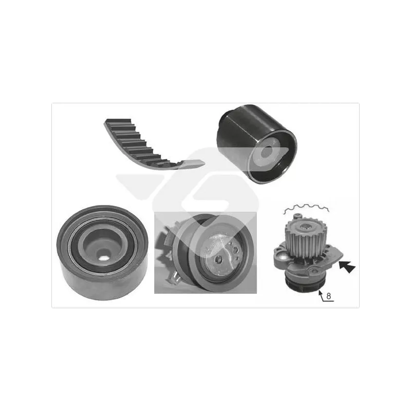 Pompe à eau + kit de courroie de distribution HUTCHINSON KH431WP56