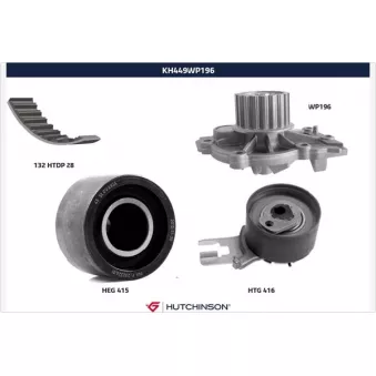 Pompe à eau + kit de courroie de distribution HUTCHINSON KH449WP196