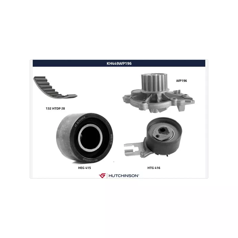 Pompe à eau + kit de courroie de distribution HUTCHINSON KH449WP196