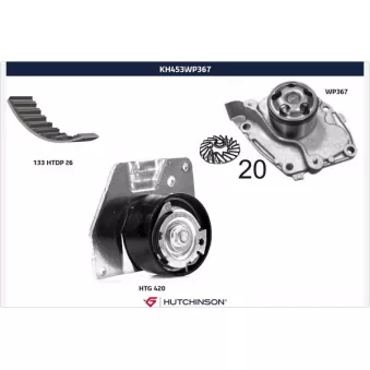 Pompe à eau + kit de courroie de distribution HUTCHINSON KH453WP367