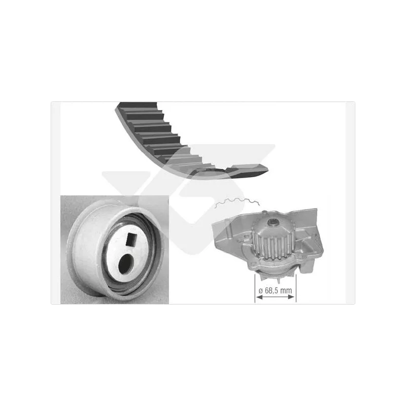Pompe à eau + kit de courroie de distribution HUTCHINSON KH45WP12