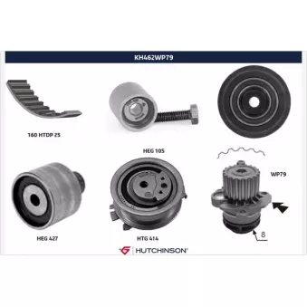 Pompe à eau + kit de courroie de distribution HUTCHINSON KH462WP79