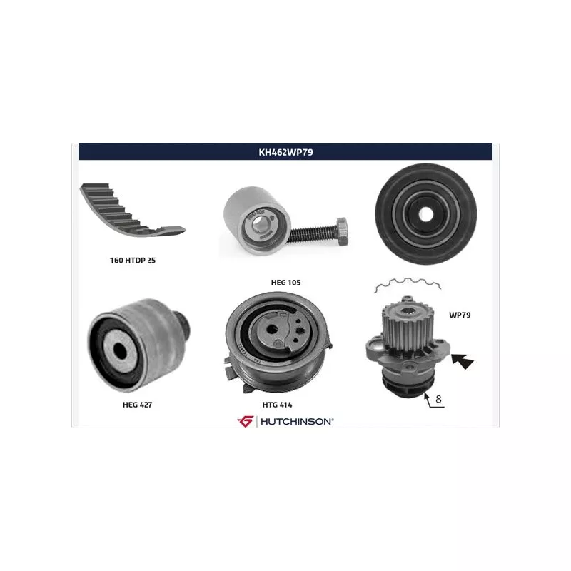 Pompe à eau + kit de courroie de distribution HUTCHINSON KH462WP79