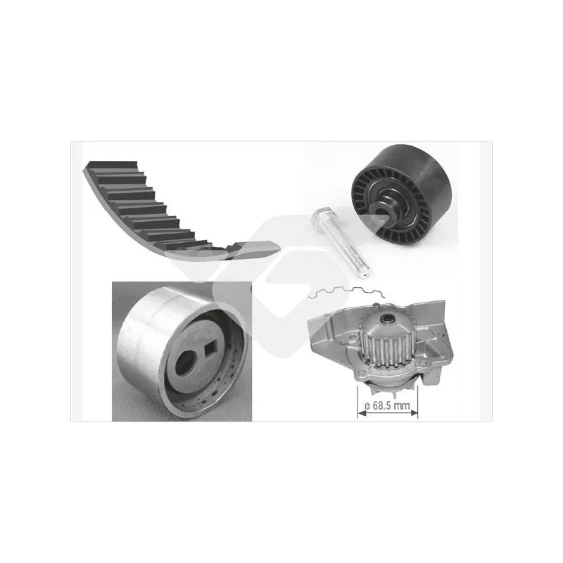 Pompe à eau + kit de courroie de distribution HUTCHINSON KH46WP26