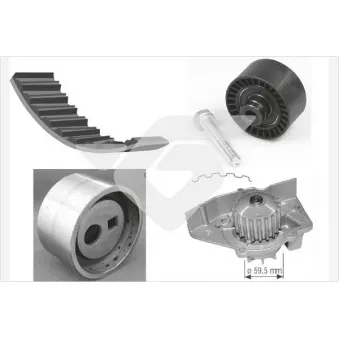 Pompe à eau + kit de courroie de distribution HUTCHINSON KH46WP27