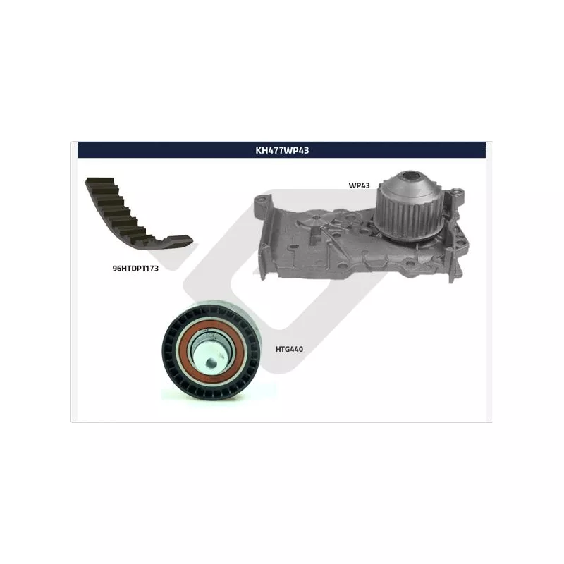 Pompe à eau + kit de courroie de distribution HUTCHINSON KH477WP43