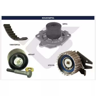 Pompe à eau + kit de courroie de distribution HUTCHINSON KH493WP54