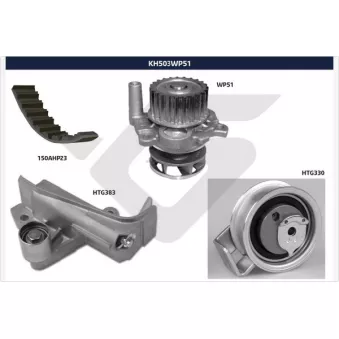 Pompe à eau + kit de courroie de distribution HUTCHINSON KH503WP51