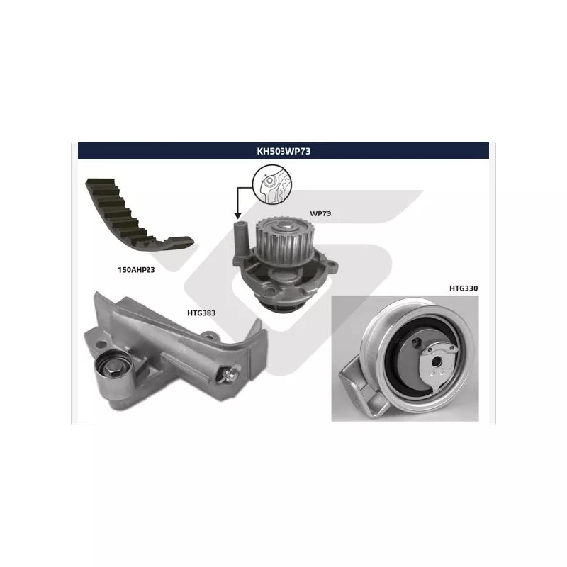 Pompe à eau + kit de courroie de distribution HUTCHINSON KH503WP73