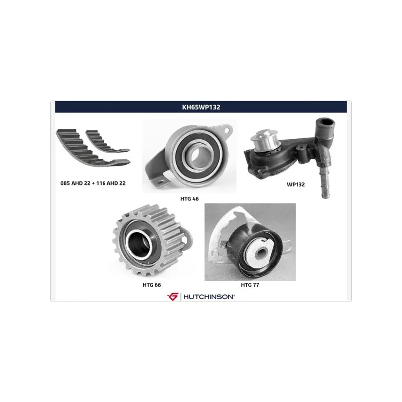 Pompe à eau + kit de courroie de distribution HUTCHINSON KH65WP132