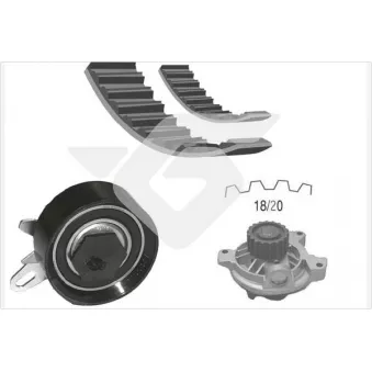 Pompe à eau + kit de courroie de distribution HUTCHINSON KH73WP61