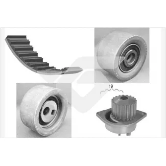 Pompe à eau + kit de courroie de distribution HUTCHINSON KH79WP37