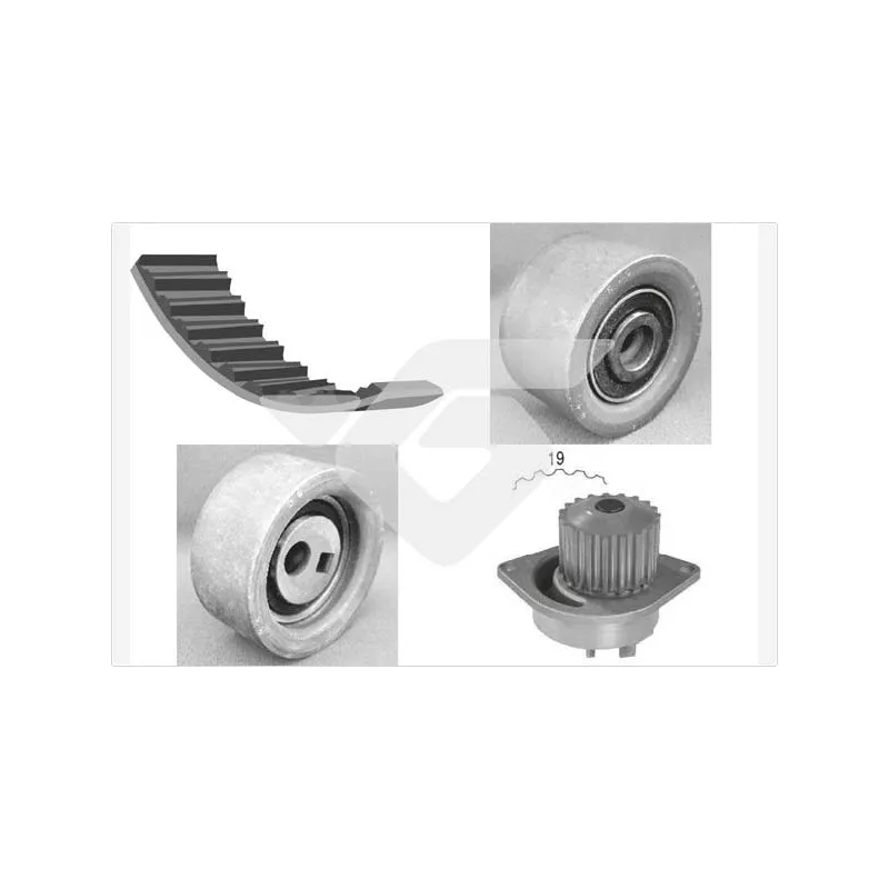 Pompe à eau + kit de courroie de distribution HUTCHINSON KH79WP37