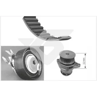 Pompe à eau + kit de courroie de distribution HUTCHINSON KH88WP24