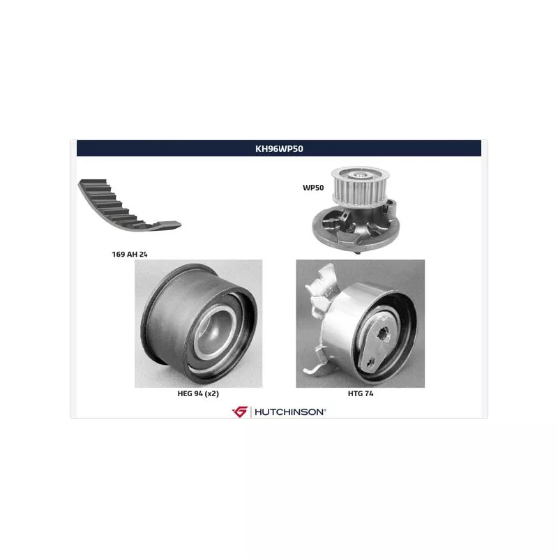 Pompe à eau + kit de courroie de distribution HUTCHINSON KH96WP50