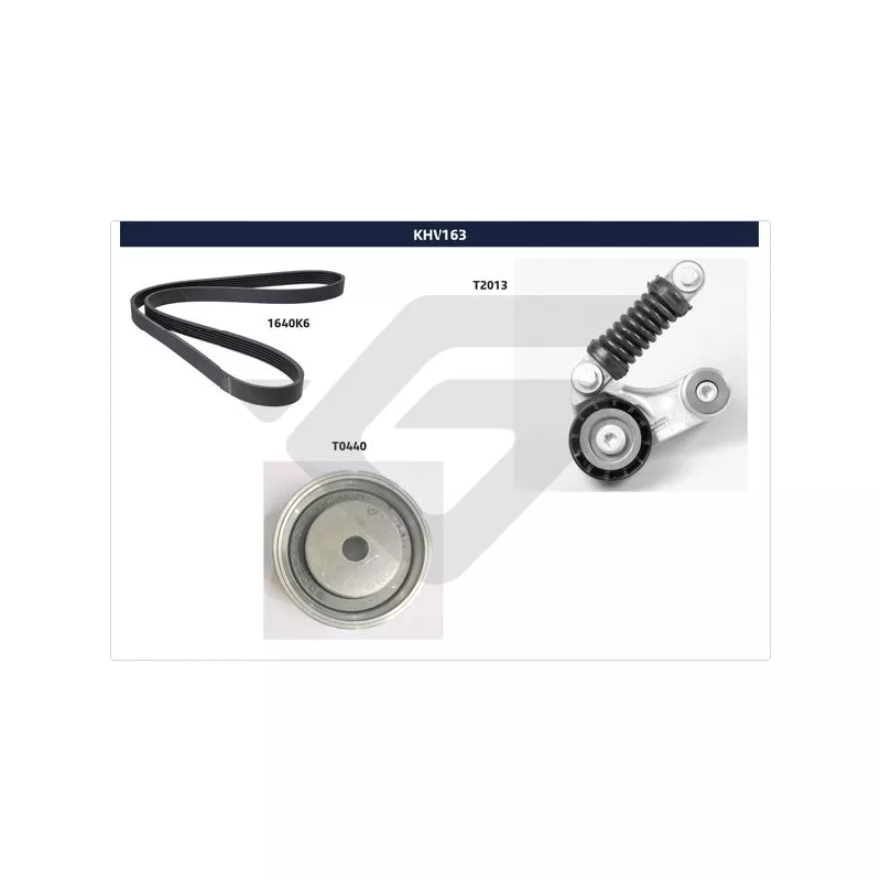 Jeu de courroies trapézoïdales à nervures HUTCHINSON KHV163