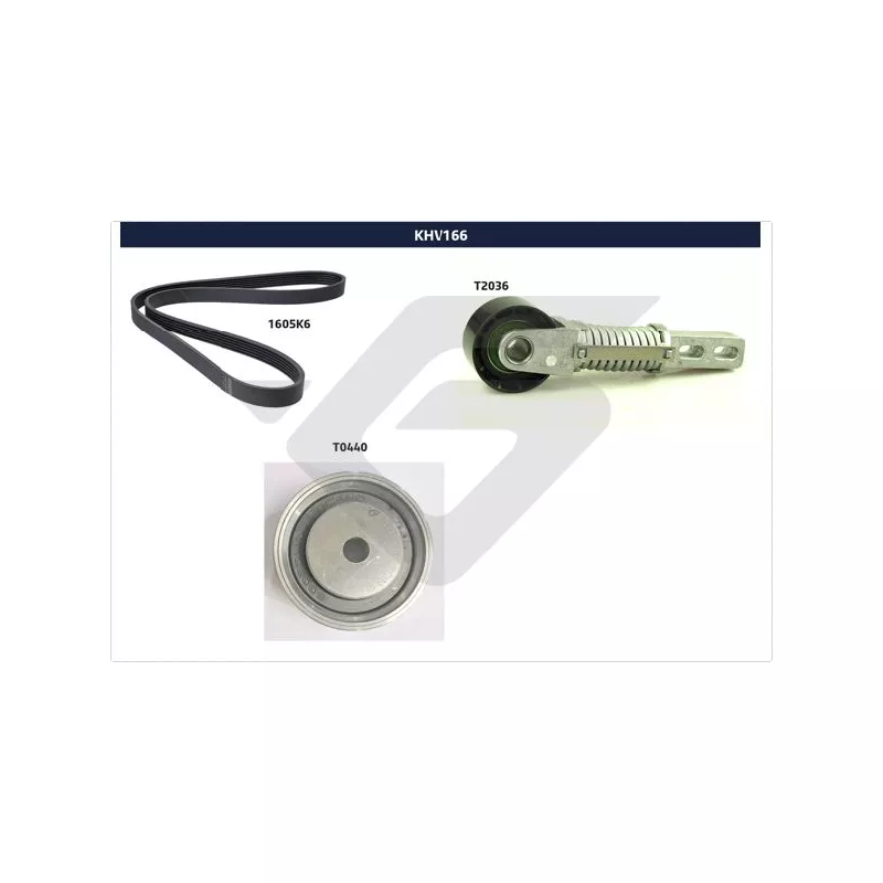 Jeu de courroies trapézoïdales à nervures HUTCHINSON KHV166