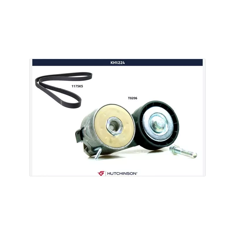 Jeu de courroies trapézoïdales à nervures HUTCHINSON KHV224