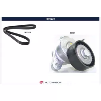 Jeu de courroies trapézoïdales à nervures HUTCHINSON KHV230