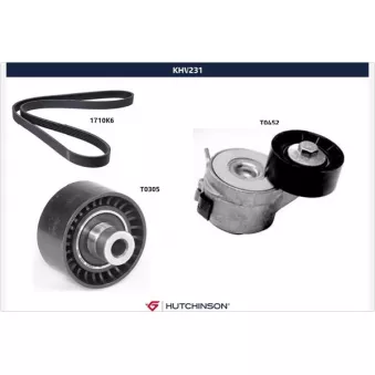 Jeu de courroies trapézoïdales à nervures HUTCHINSON KHV231