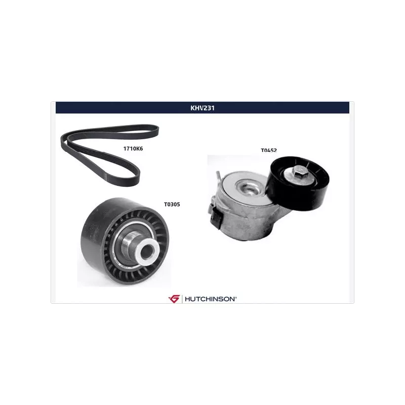 Jeu de courroies trapézoïdales à nervures HUTCHINSON KHV231