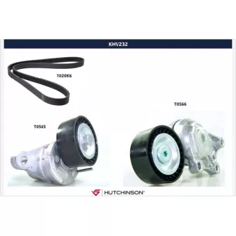 Jeu de courroies trapézoïdales à nervures HUTCHINSON KHV232