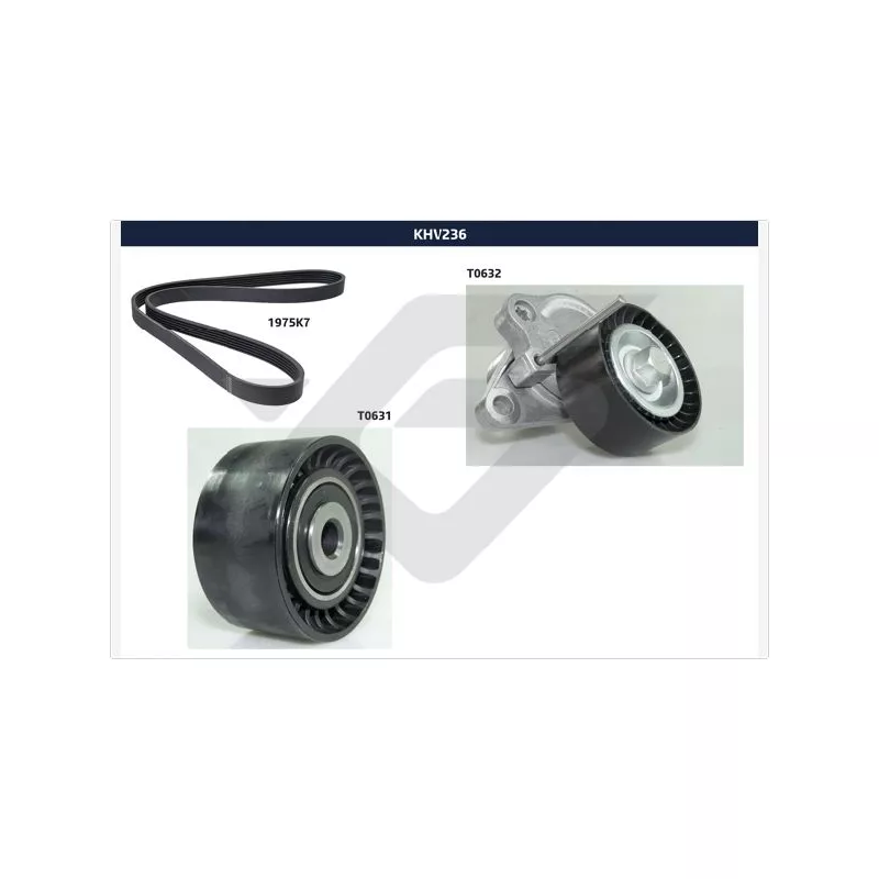 Jeu de courroies trapézoïdales à nervures HUTCHINSON KHV 236