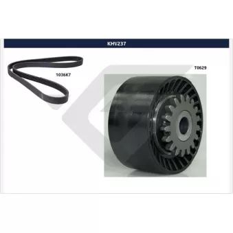 Jeu de courroies trapézoïdales à nervures HUTCHINSON KHV 237