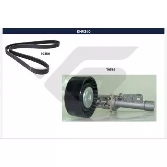 Jeu de courroies trapézoïdales à nervures HUTCHINSON KHV 240