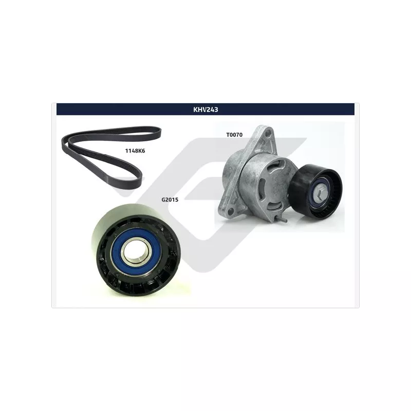 Jeu de courroies trapézoïdales à nervures HUTCHINSON KHV 243