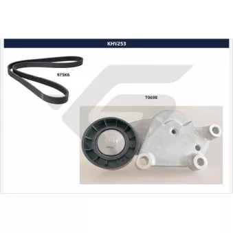 Jeu de courroies trapézoïdales à nervures HUTCHINSON KHV 253