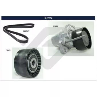 Jeu de courroies trapézoïdales à nervures HUTCHINSON KHV 254