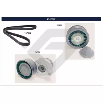 Jeu de courroies trapézoïdales à nervures HUTCHINSON KHV 262