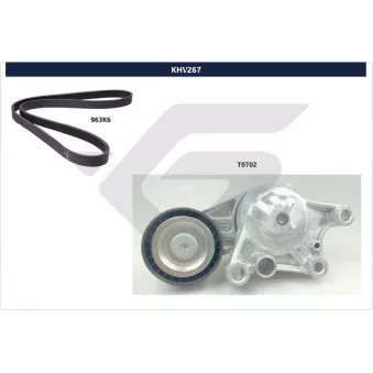 Jeu de courroies trapézoïdales à nervures HUTCHINSON KHV 267