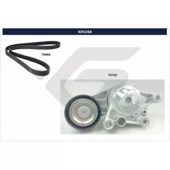 Jeu de courroies trapézoïdales à nervures HUTCHINSON KHV 268